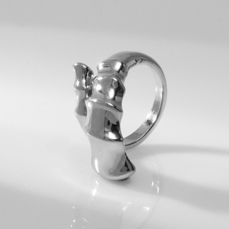 Ring Metal "shell" shell, color silver, size 18-2