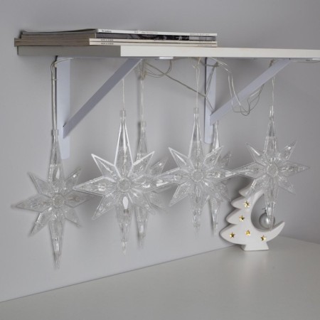 Garland "thread" 2 m with the nozzles "Polar Star", IP20, a transparent thread, 30 LED, a glow of a multi (RG/RB), blinking, 220 V-1
