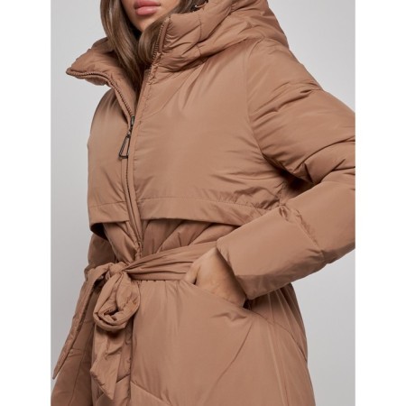 Coat insulated winter female, size 42, brown color-10
