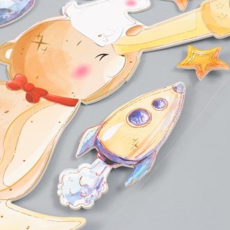 EVA sticker "Bear with a bunny on the moon" 41x31.5 cm-1