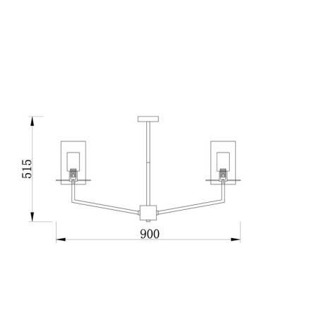 Suspended lamp 60W, 8XE14, 51.5x90 cm, French gold-2