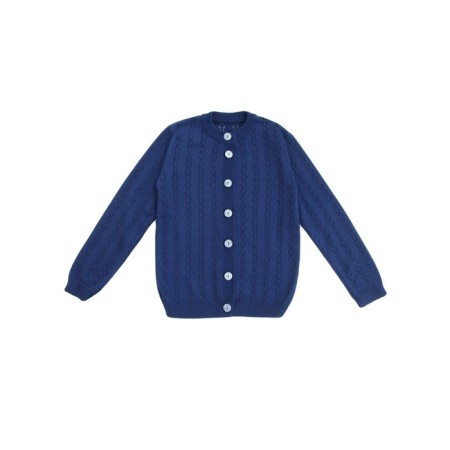 Knitted jacket for girl Pure Love, height 140 cm, blue color-4