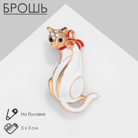 Brooch "Cat" playful, color in gold