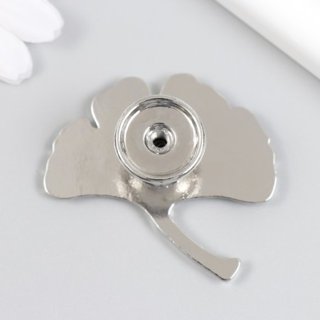 Pen for the casket metal "sheet fan" silver 5x5.4 cm-2