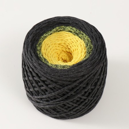 Cotton cord 3 mm 220m/240 ± 5 g gradient (graphite/yellow)