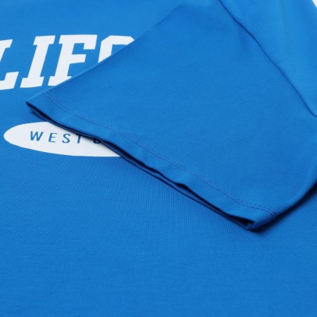 Female T-shirt, bright blue color, Oversize size (42-46)-8