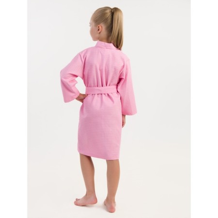 Waffle children's robe "kimono", size 42, pink color-3