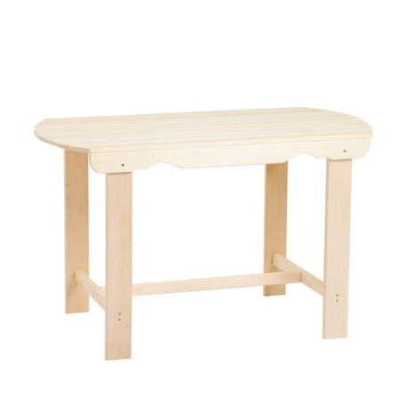 Table, 120 × 63 × 73cm, from linden, with rounded edges, extra