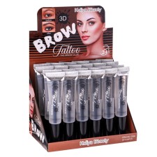 Transparent eyebrow gel for styling, 20 ml, with 3D effect and brilliance