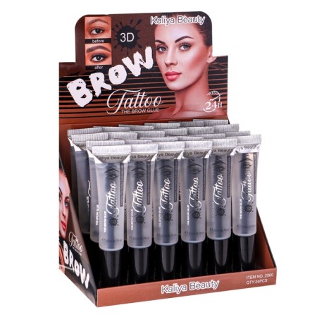 Transparent eyebrow gel for styling, 20 ml, with 3D effect and brilliance