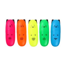 Маркер текстовыделитель мини 1-5мм BRAUBERG KIDS "CUTE CATS NEON", микс, в пласт банке