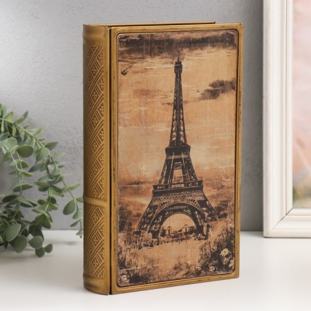 Broke-book metal, leatherette "Eiffel Tower. Beautiful sunset" 26x16x5 cm