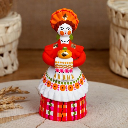 Dymkovo toy "lady" bread-salt ", 15 cm, mix-1