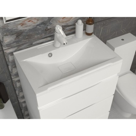 Snow -out sink Uperwood Elen, 70 cm, with a decorative lid, white-1