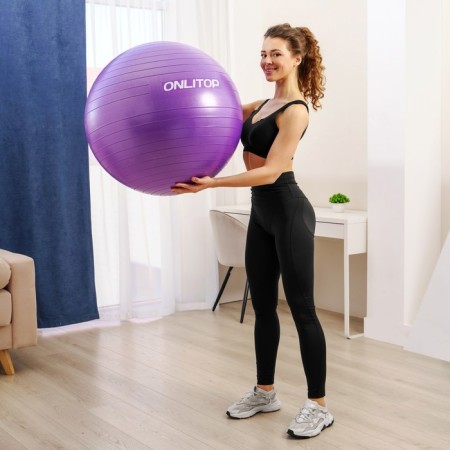 Fitball ONLYTOP, D = 75 cm, 1000 g, anti -wings, purple color-8