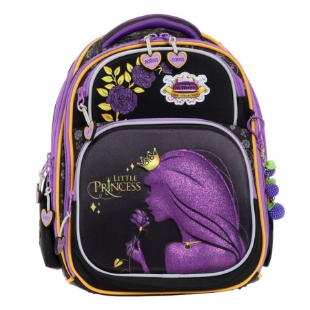 Frame backpack 35 x 28 x 15 cm, Across, filling: bag, pencil case, keychain, purple-2