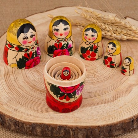 Matryoshka "Semenovskaya", 6 puppet, the highest category-3