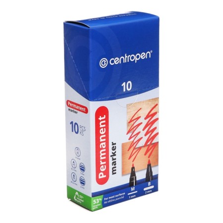 Permanent marker 2.0 mm centropen 2846, line 1 mm, black color-6