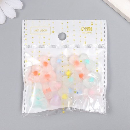 Plastic beads "Bow with a colored middle" matte mix 1.6x1x0.8 cm-3