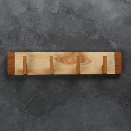 Wooden hanger wall, on 4 hooks, array of oak, ash-1