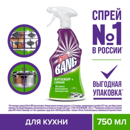 Cilling Bang "Anti -Line and Shine", spray, for the kitchen, 750 ml