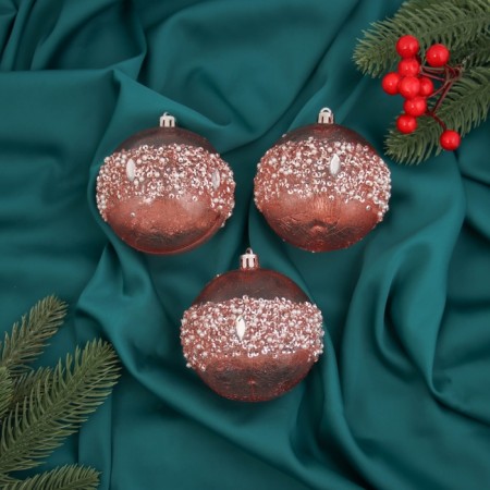 Set of balls plastic D-8 cm, 3 pcs "Aidons" pink