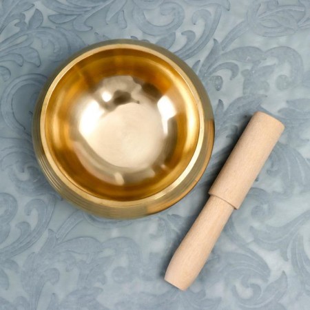 Singing Chalice Metal Golden Gloss with a resonator 4.5x8x8 cm-2