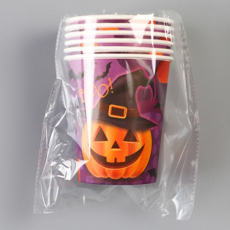 A one -time paper glass “Funny pumpkin”, 250 ml, a set of 6 pcs.-3