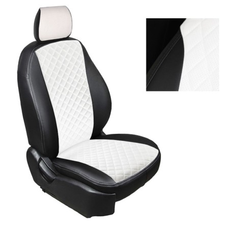 Autoshekhls from the eco-leather "rhombus" for the Hyundai Creta II 2021-n.