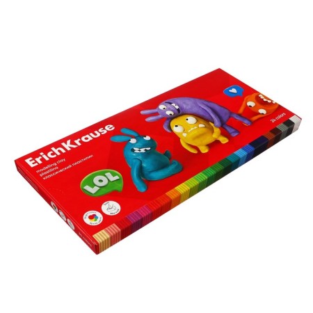 Plasticine 24 colors, 432 g, Erichkrause "Jolly Friends", with a glass, in cardboard packaging-5