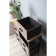 Mosque CAPRI, 800 × 290 × 730 mm, 6 boxes, color of oak woth / fabric Capri 13 / Black metal