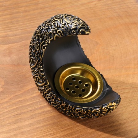 Steam for incense powder and cones "crescent", black, 10x10.5 cm-1