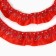 Braid, mesh with spraying on a red atlas, 5 cm, in a roll 10 m