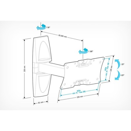 Holder LCDS-5063 White 19 "-32" Max.30kg Wall Turn and Bow 107046-1