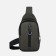Male sling bag from textiles, headphones, green color