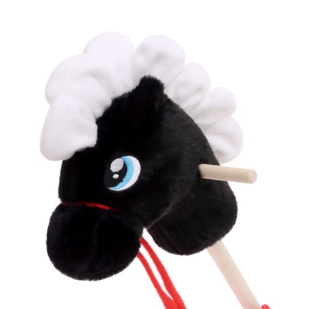 Soft toy "horse-horseman", on a stick, mix, black color-10