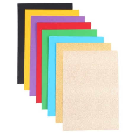 Cardboard color with sparkles, A4, 8 sheets, 8 colors, non -moped, bilateral, in the folder, 250 g/m², cold heart-2