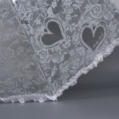 Umbrella - semi -automatic “lace” cane, 8 knitting needles, r = 40 cm, white/transparent color-5