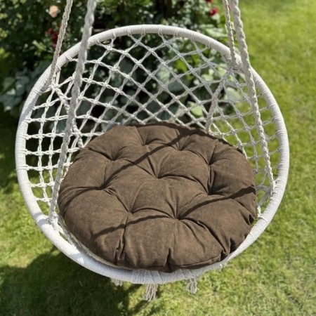 Pillow for swing "Tina", diameter 60 cm, brown color-1