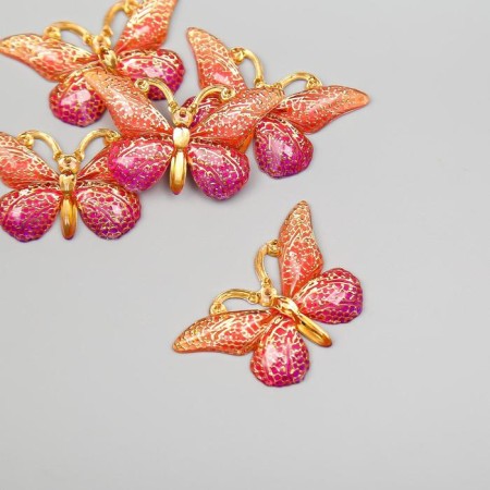 Decor for creativity Plastic "Butterfly with golden lines" MIX 2.3x3.8 cm