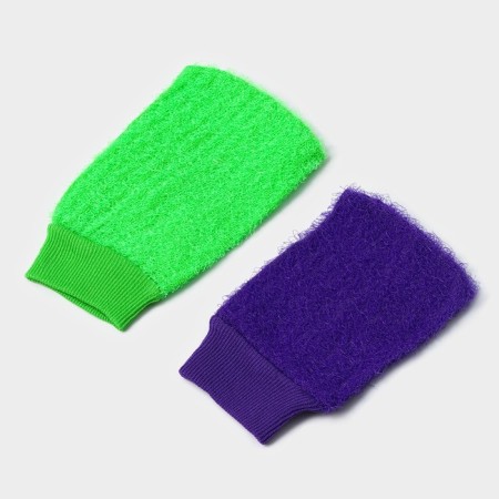 Washcloth - mittens of the massage share "hard", color mix-12