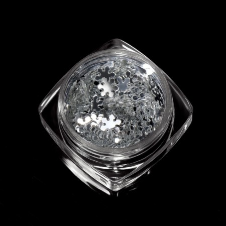 Sequins for decor "snowflakes", silver color-2