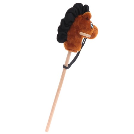 Soft toy "horse-horseman" on a stick, brown color-16