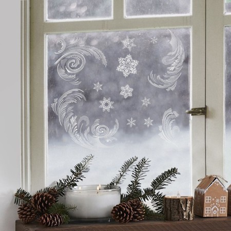 Windows sticker "Winter Patterns", reusable, 50 x 70 cm, New Year-1
