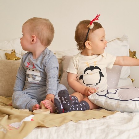 Set: jumper and pants crumb I "Merry XMAS", height 80-86 cm, color gray color-3