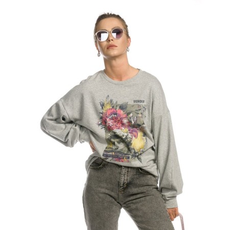 Female sweatshirt, size m, gray color-4