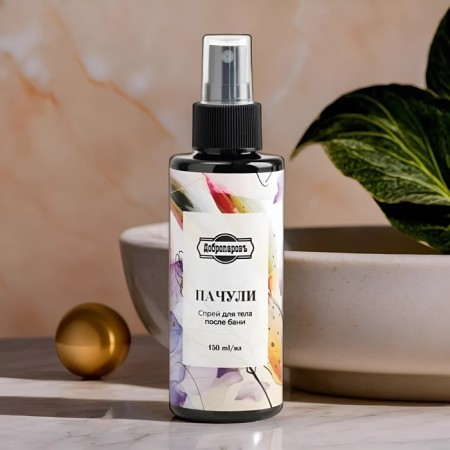 Body spray after the bath "Wood notes and patchouli" 150 ml with a dispenser