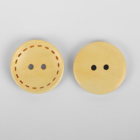 A set of wooden buttons "Circle", 2 punctures, d = 25 mm, 10 pcs, the color is light-beam-1