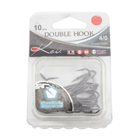 Hook KOI Double Hook, size 40 int, BN color, double, 10 pcs.-3