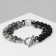 Bracelet Unisex "Bastion" yin-yang, black-gray color with black silver